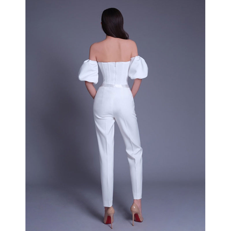 Ladies Temperament High Waist Slim Fit High-end Short-sleeved Suit
