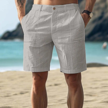 Men's Cotton And Linen Casual Pants Casual Five-point Library