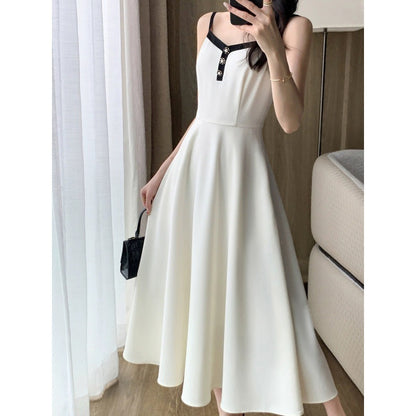 Sling Dress Women's Waist Draping Effect Long Sleeve Short Coat Socialite Suit