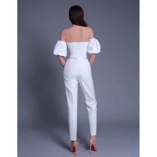 Ladies Temperament High Waist Slim Fit High-end Short-sleeved Suit
